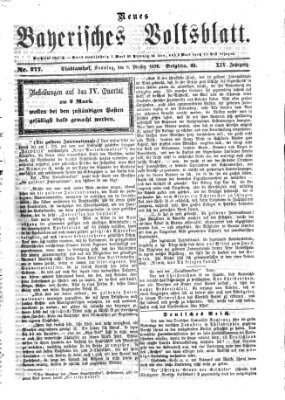 Neues bayerisches Volksblatt Sonntag 8. Oktober 1876