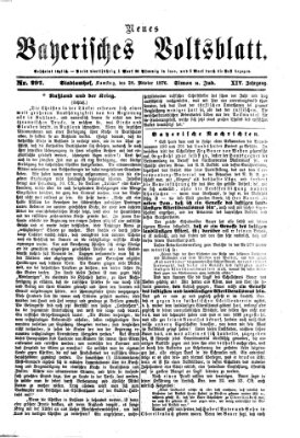 Neues bayerisches Volksblatt Samstag 28. Oktober 1876