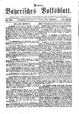 Neues bayerisches Volksblatt Donnerstag 2. November 1876