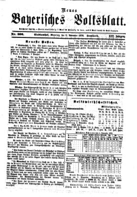 Neues bayerisches Volksblatt Montag 6. November 1876