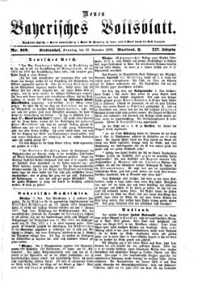 Neues bayerisches Volksblatt Sonntag 12. November 1876