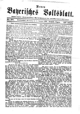 Neues bayerisches Volksblatt Mittwoch 15. November 1876