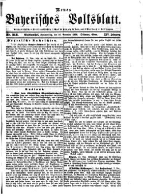 Neues bayerisches Volksblatt Donnerstag 16. November 1876