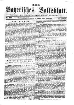 Neues bayerisches Volksblatt Sonntag 19. November 1876