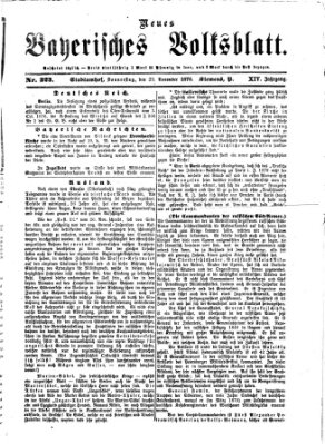 Neues bayerisches Volksblatt Donnerstag 23. November 1876