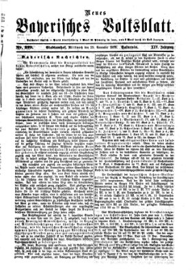 Neues bayerisches Volksblatt Mittwoch 29. November 1876