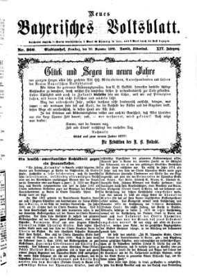 Neues bayerisches Volksblatt Samstag 30. Dezember 1876