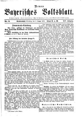 Neues bayerisches Volksblatt Dienstag 4. Januar 1876