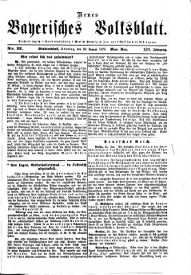 Neues bayerisches Volksblatt Sonntag 23. Januar 1876