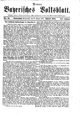 Neues bayerisches Volksblatt Donnerstag 10. Februar 1876