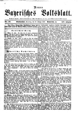 Neues bayerisches Volksblatt Sonntag 27. Februar 1876