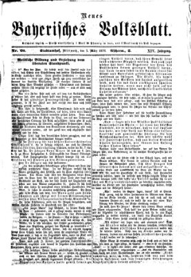 Neues bayerisches Volksblatt Mittwoch 1. März 1876