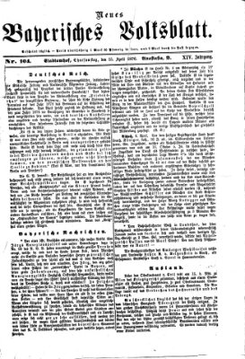 Neues bayerisches Volksblatt Samstag 15. April 1876