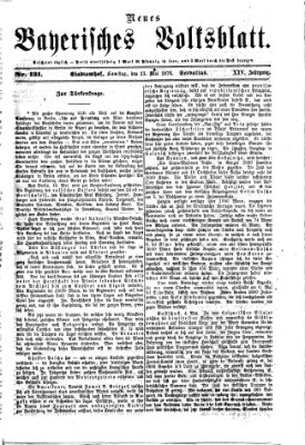 Neues bayerisches Volksblatt Samstag 13. Mai 1876