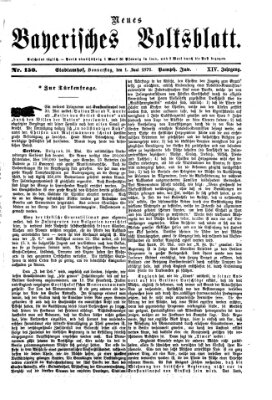 Neues bayerisches Volksblatt Donnerstag 1. Juni 1876