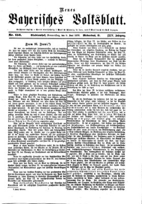 Neues bayerisches Volksblatt Donnerstag 8. Juni 1876