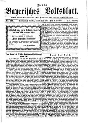 Neues bayerisches Volksblatt Samstag 24. Juni 1876