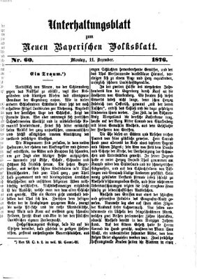 Neues bayerisches Volksblatt. Unterhaltungsblatt (Neues bayerisches Volksblatt) Montag 11. Dezember 1876