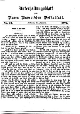 Neues bayerisches Volksblatt. Unterhaltungsblatt (Neues bayerisches Volksblatt) Mittwoch 27. Dezember 1876