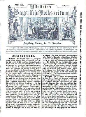 Illustrirte bayerische Volkszeitung Sonntag 19. November 1876