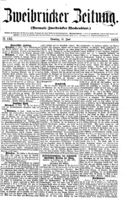 Zweibrücker Zeitung (Zweibrücker Wochenblatt) Sonntag 11. Juni 1876