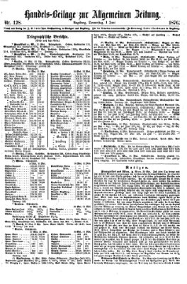 Allgemeine Zeitung. Handelsbeilage (Allgemeine Zeitung) Donnerstag 1. Juni 1876