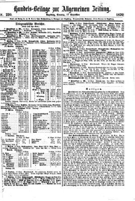 Allgemeine Zeitung. Handelsbeilage (Allgemeine Zeitung) Sonntag 17. September 1876