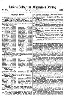 Allgemeine Zeitung. Handelsbeilage (Allgemeine Zeitung) Samstag 7. Oktober 1876