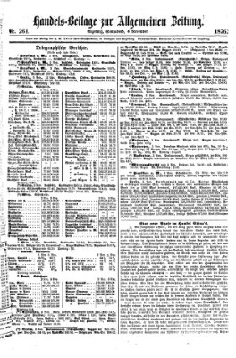 Allgemeine Zeitung. Handelsbeilage (Allgemeine Zeitung) Samstag 4. November 1876