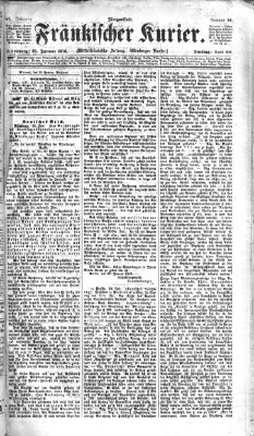 Fränkischer Kurier Dienstag 25. Januar 1876