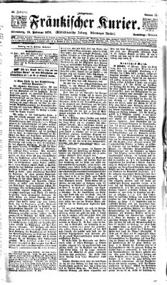 Fränkischer Kurier Samstag 19. Februar 1876