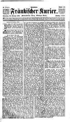 Fränkischer Kurier Freitag 25. Februar 1876