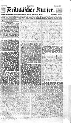 Fränkischer Kurier Samstag 16. September 1876