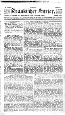 Fränkischer Kurier Freitag 29. September 1876