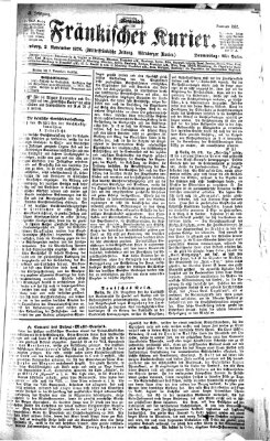 Fränkischer Kurier Donnerstag 2. November 1876