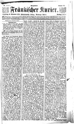 Fränkischer Kurier Freitag 10. November 1876