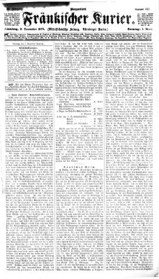 Fränkischer Kurier Sonntag 3. Dezember 1876