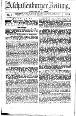 Aschaffenburger Zeitung Donnerstag 6. Januar 1876