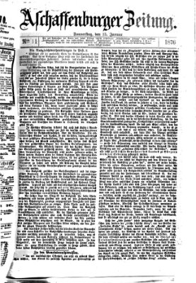 Aschaffenburger Zeitung Donnerstag 13. Januar 1876