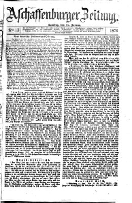 Aschaffenburger Zeitung Samstag 15. Januar 1876