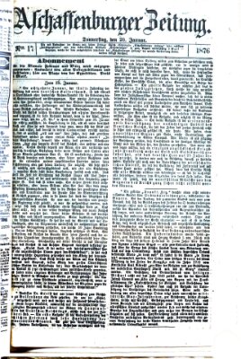 Aschaffenburger Zeitung Donnerstag 20. Januar 1876