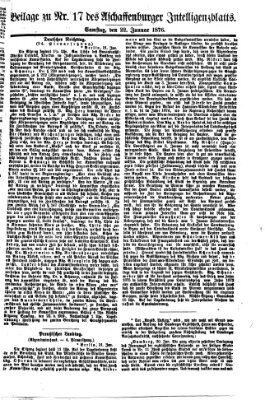 Aschaffenburger Zeitung Samstag 22. Januar 1876