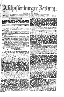 Aschaffenburger Zeitung Samstag 22. Januar 1876