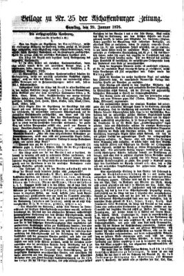 Aschaffenburger Zeitung Samstag 29. Januar 1876