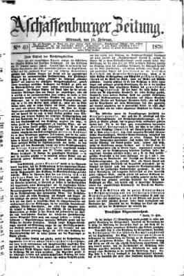 Aschaffenburger Zeitung Mittwoch 16. Februar 1876