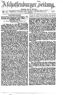 Aschaffenburger Zeitung Samstag 26. Februar 1876