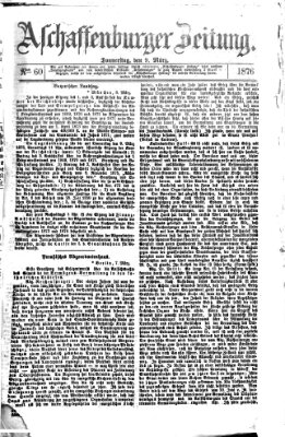 Aschaffenburger Zeitung Donnerstag 9. März 1876