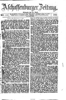 Aschaffenburger Zeitung Mittwoch 26. April 1876