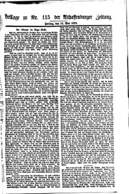 Aschaffenburger Zeitung Freitag 12. Mai 1876