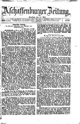 Aschaffenburger Zeitung Samstag 13. Mai 1876